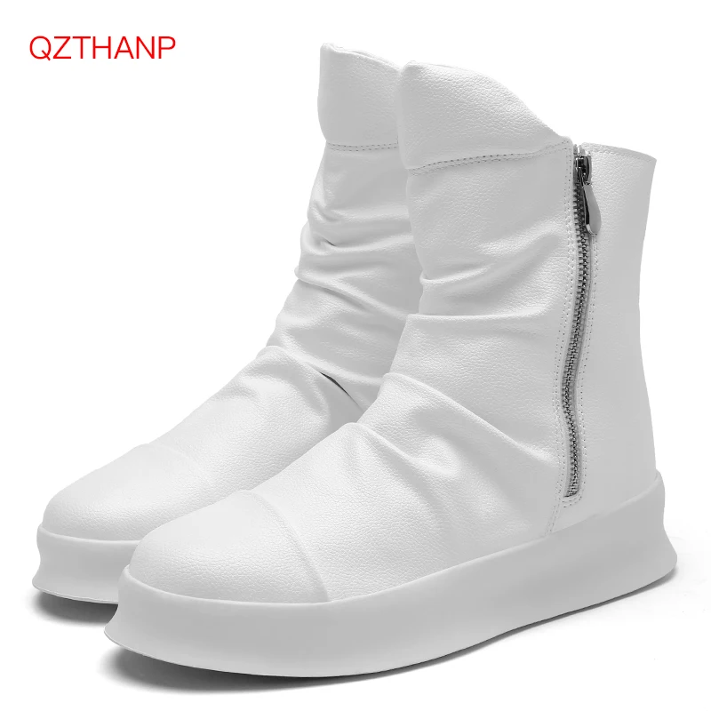 2018 Men Motorcycle Boots Men's Shoes Rock PU Leather Outdoor Casual Waterproof Boots Men Shoes Male Adult Flats Erkek Ayakkabi 2018 Men Motorcycle Boots Men's Shoes Rock PU Leather Outdoor Casual Waterproof Boots Men Shoes Male Adult Flats Erkek Ayakkabi
