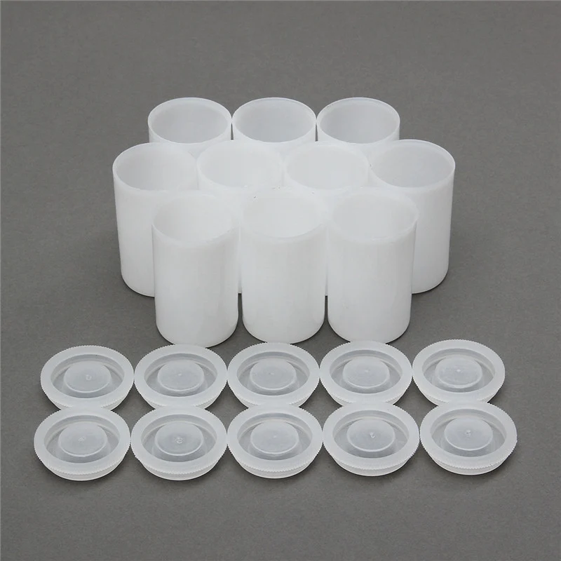 KiWarm 10 шт. многофункциональная пустая бутылка 35 мм пленочные банки канистры контейнеры Акварельная краска пигментная коробка палитра DIY ремесло - Цвет: Белый