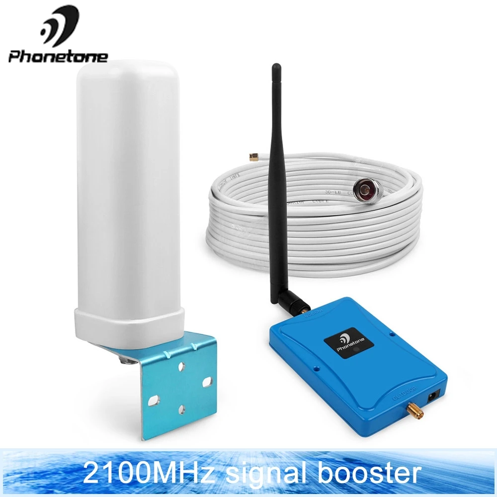 

WCDMA 2100MHz 3G Signal Amplifier Band 1 70dB Mobile Phone Signal Booster Family Use Cellular Voice Repeater & Antennas Full Set