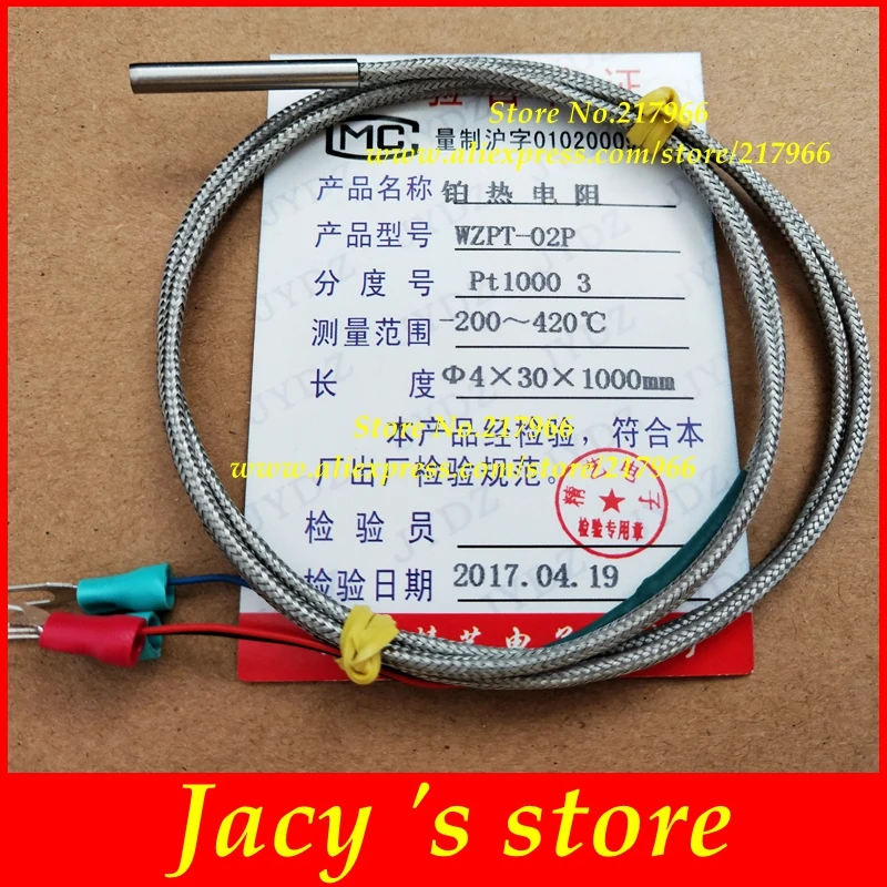 

PT100 Temperature Sensor PT1000 Platinum Thermal Resistance Thermocouple Type Anticorrosion Metal shielded wire 4*30 or 5*50