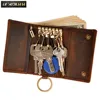 Original Leather Men Fashion Multifunction Coin Wallet Car Remote Case Key Ring Case Holder Chain Designer Key Package Bag 230 ► Photo 1/6