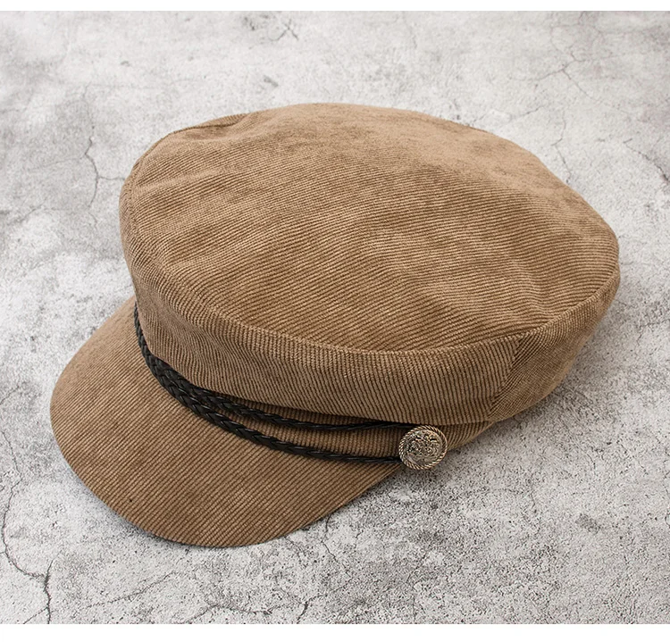 New Autumn And Winter Women Hat British Korean Version Of The Tide Beret Wild Japanese Black Octagonal Cap For Girls HC17 (10)