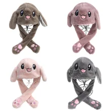 Милые Животные Плюшевый кролик шляпа интересные движущиеся вверх вниз уши дети девочки игрушки подарок TH36