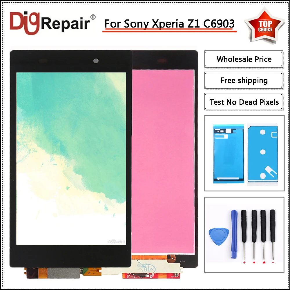 

C6903 lcd Black For Sony Xperia Z1 LCD L39 L39H C6902 C6903 C6906 LCD Display Digitizer Touch Screen For sony z1 C6903 Display