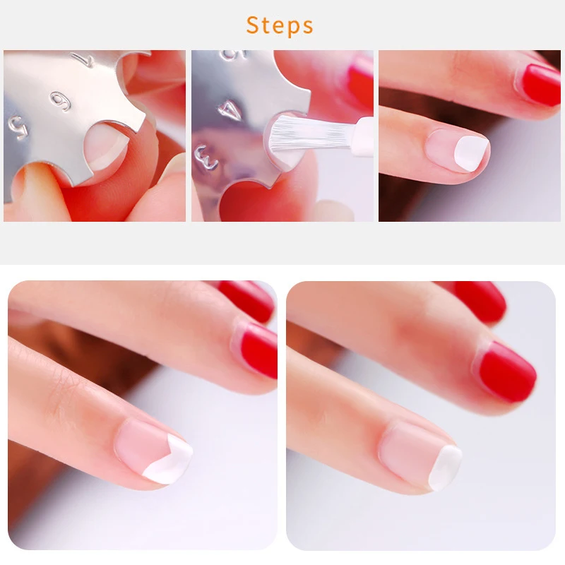 1pcs Easy French Line Edge Nail Tool Smile Cutter Nail Stencil Edge Trimmer Multi-size Nail Manicure Nail Art Styling Tool Set