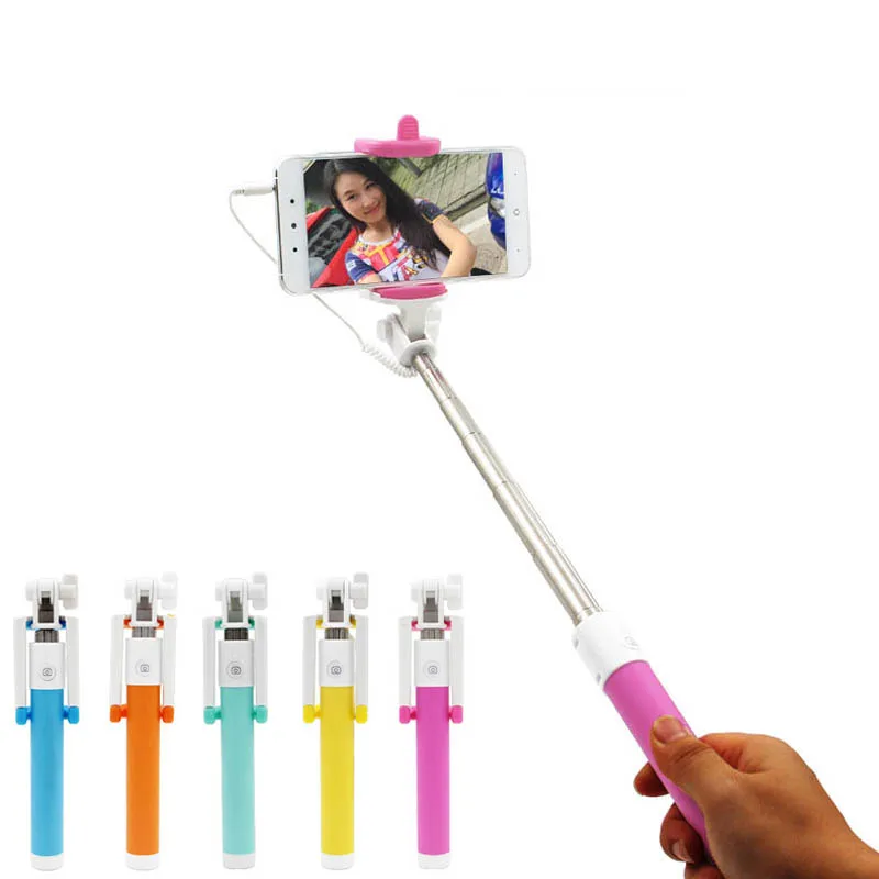 Hot Universal Candy Mini font b Selfie b font font b Sticks b font Monopod Wired