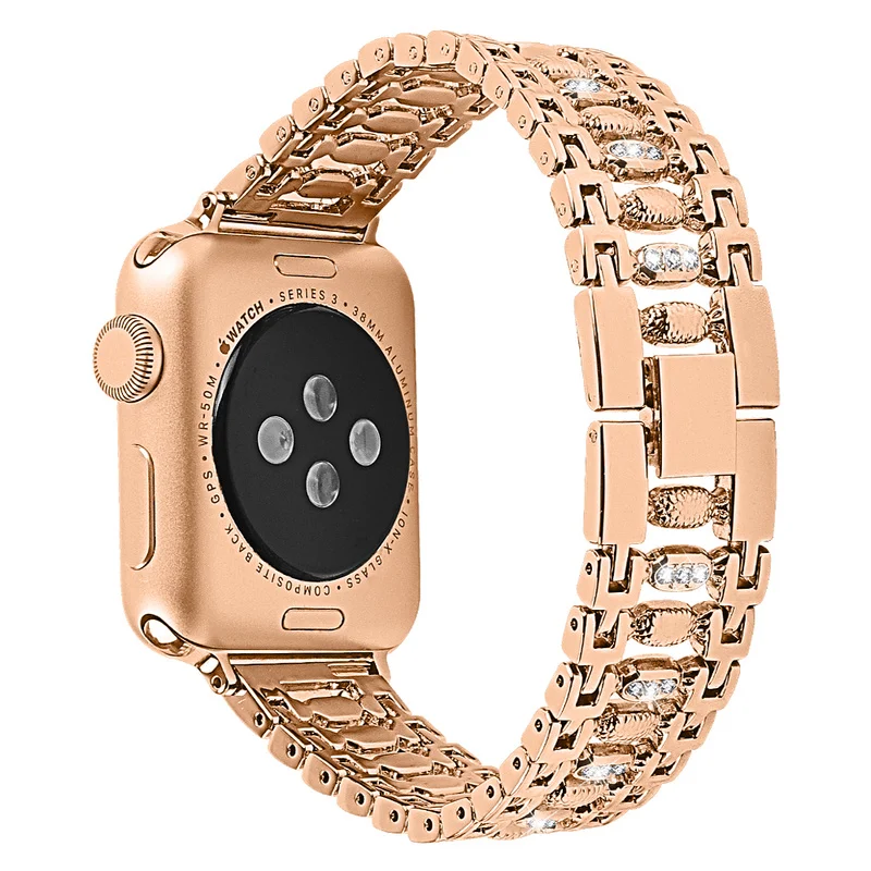 Конфетный бретель со стразами для Apple Watch Band 40 мм 44 мм Женский Алмазный металлический браслет ремешок для iWatch 42 мм 38 мм серии 5 4 3 2 1