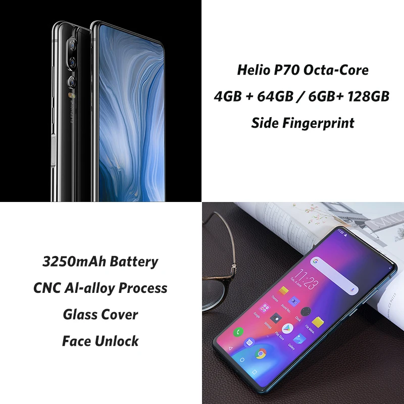 Elephone U2 16MP Pop Up Camera Mobile phone Android 9 0 MT6771T Octa Core 6GB 128G 4