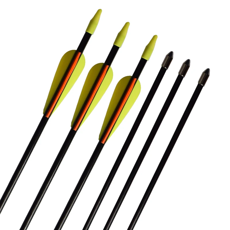 12 Pcs Fiberglass 28" Safty Youth Arrows for JR 3" Fletch