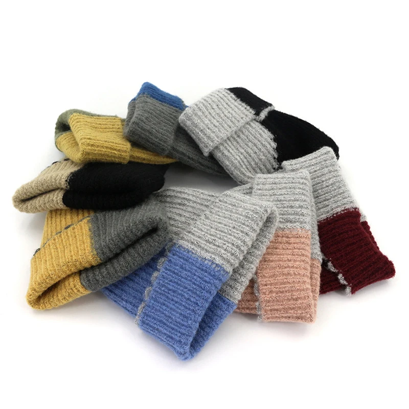 

MANYUE-CO Knitted Hat Women's Winter Warm Casual Acrylic Slouchy Hat Crochet Ski Beanie Hat Female Soft Baggy Skullies Beanies