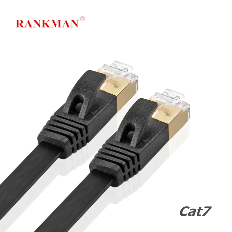 

Rankman Gigabit Ethernet Lan RJ45 Cord Network Cat7 Cable 10Gbps Flat Cable 600M Patch for Router PC STB ADSL Modem Laptop PS4