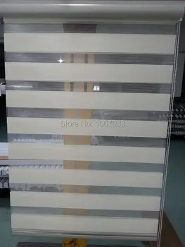 

Translucent 100% Polyester Roller Zebra Blinds in Beige Window Curtains for Living Room 24 in * 48 in 30 colors