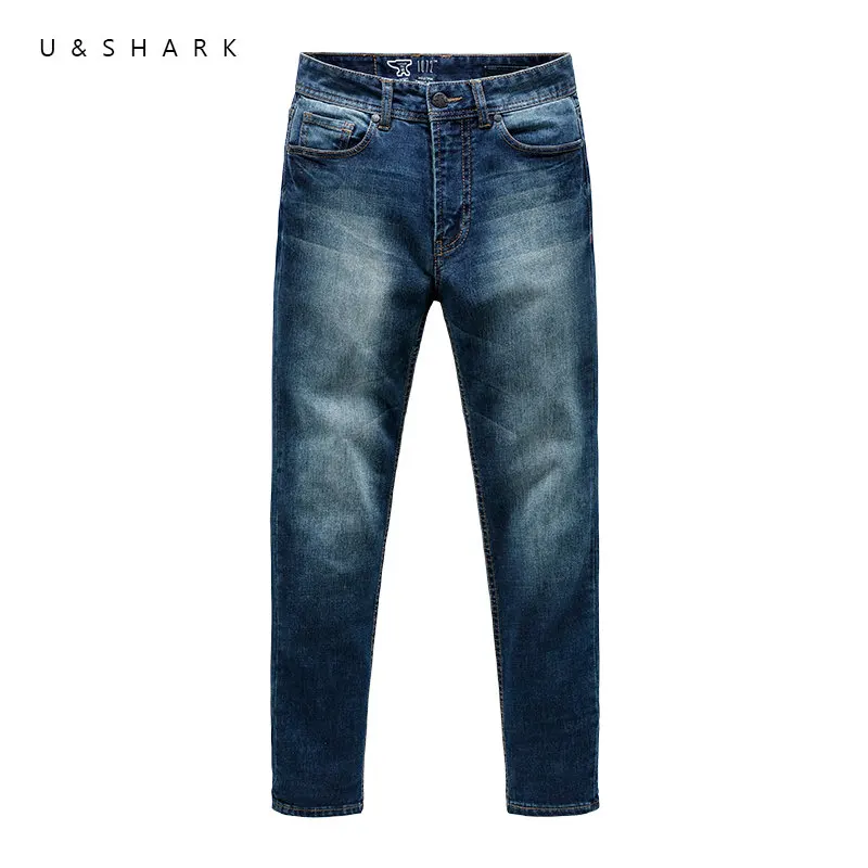 U & SHARK Осенние новые классические синие джинсовые штаны мужские Брендовые брюки