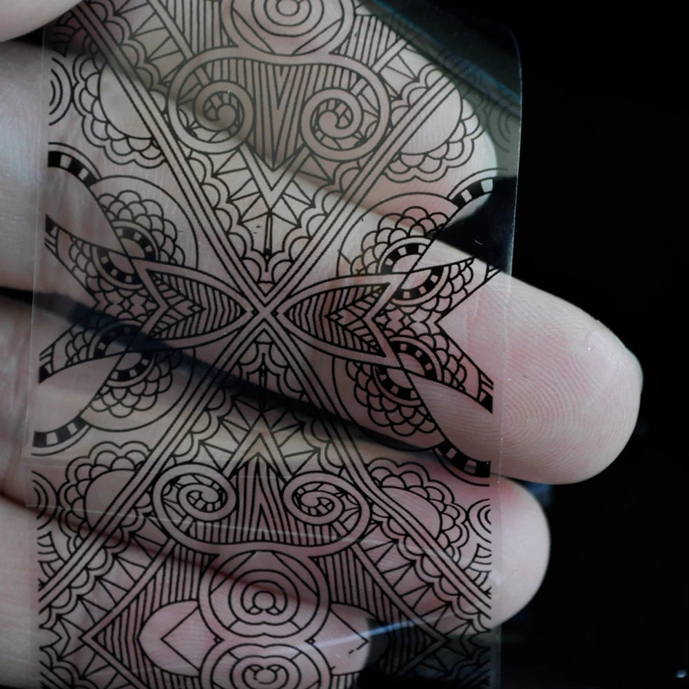 Кружева цветочный узор наклейки на ногти из фольги черный и белый гель DIY 3D стикер лак инструмент для украшения ногтей для нейл-арта без клея - Цвет: 218