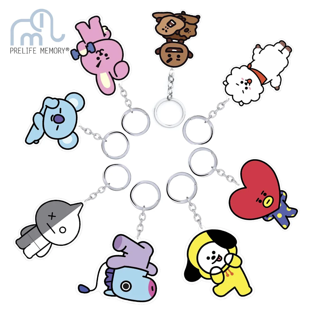 8 Style KPOP BTS Bangtan Boys Key Ring Cute Album Anime