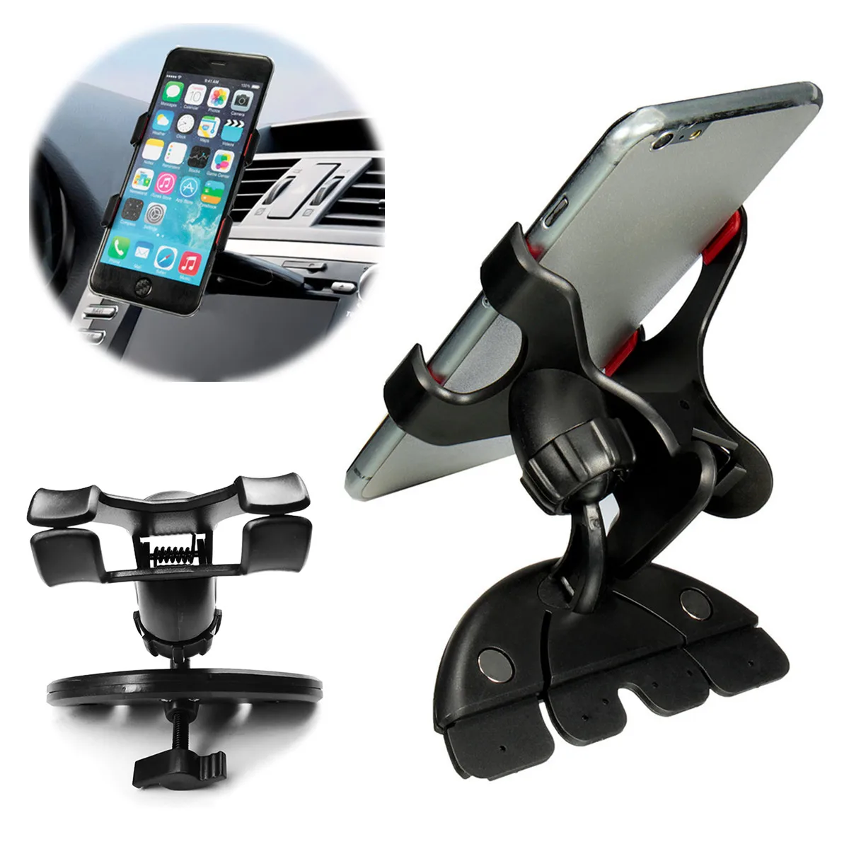  360 rotierenden Einstellbare Auto CD Slot Auto Telefon Halter CD-Player Handy Halterung Ständer für