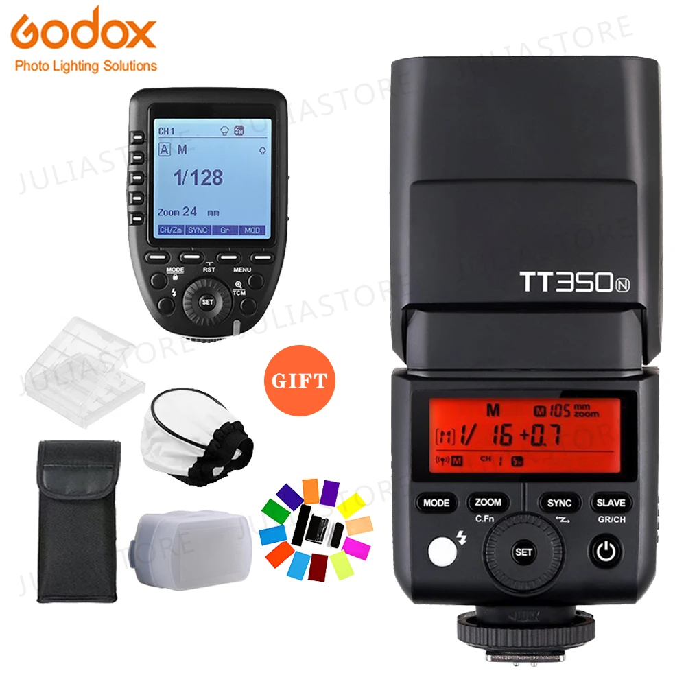 

Godox TT350N 2.4G TTL HSS Mini Flash Speedlite + Xpro-N Trigger Transmitter Kits for Nikon