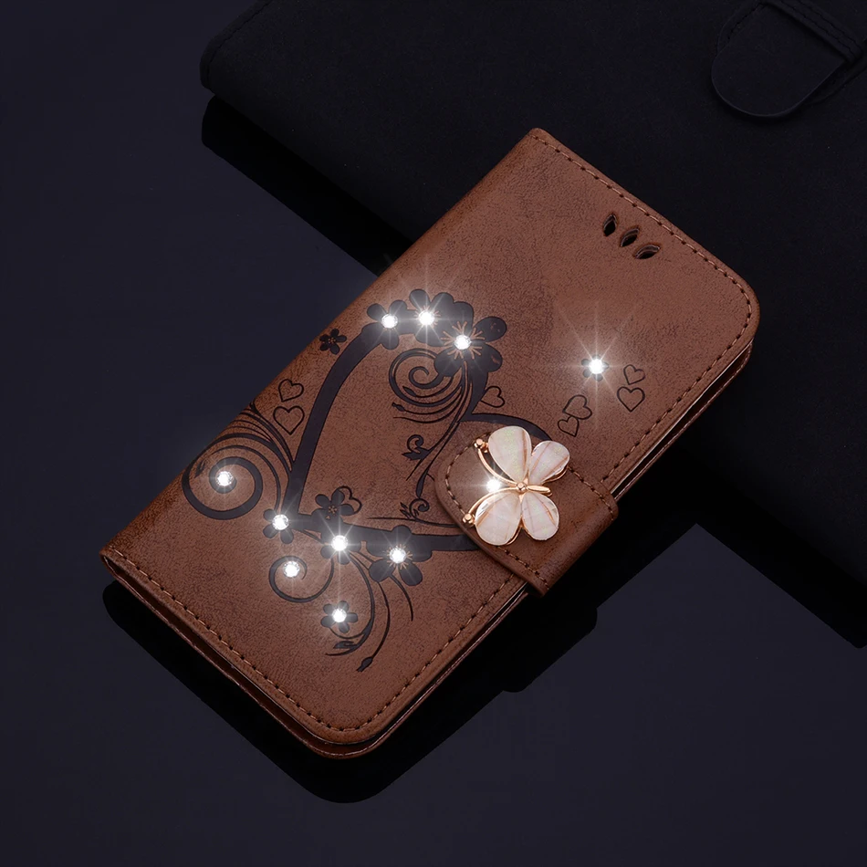 Jewelled Phone Cover For iPhone 11 Pro XS Max Xr X PU Leather Flip Case For iPhone 5s SE 2020 6s 7 8 Plus iPod Touch 5 6 Coque iphone 8 cardholder cases