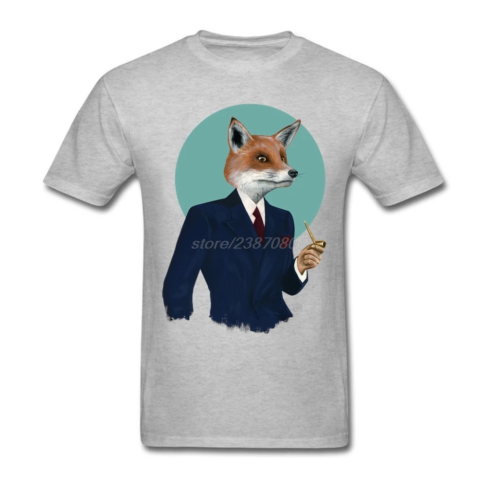 Размера плюс мужская футболка с принтом Mr Fox Мужская круглым вырезом s | одежда