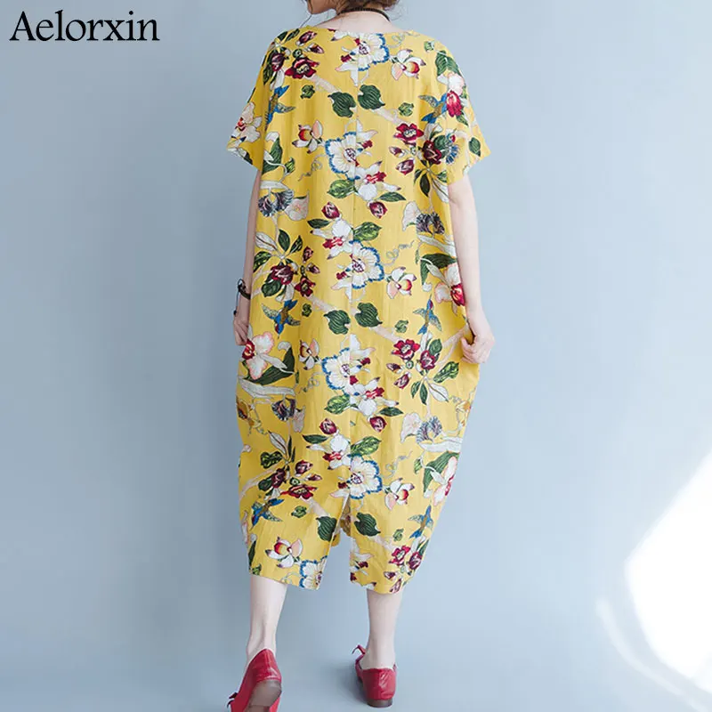 Aelorxin 2019 летнее платье для женщин свободное хлопковое льняное винтажное