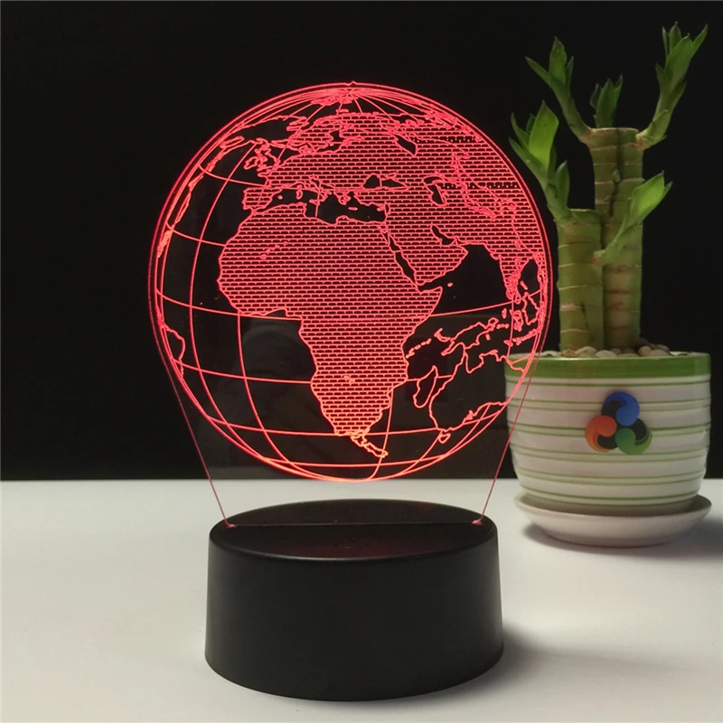 

Novelty Gift Earth Shape 3D LED Lamp Night Lights USB LED Illusion Atmosphere Vision Table Lamp for Children Bedroom Decoration