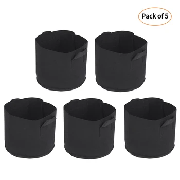 

5pcs/set Potato Grow Bags with Handles Nonwoven Grow Bags Set Fabric Indoor Garden Vegetable Grow Bags Gardening Accessories
