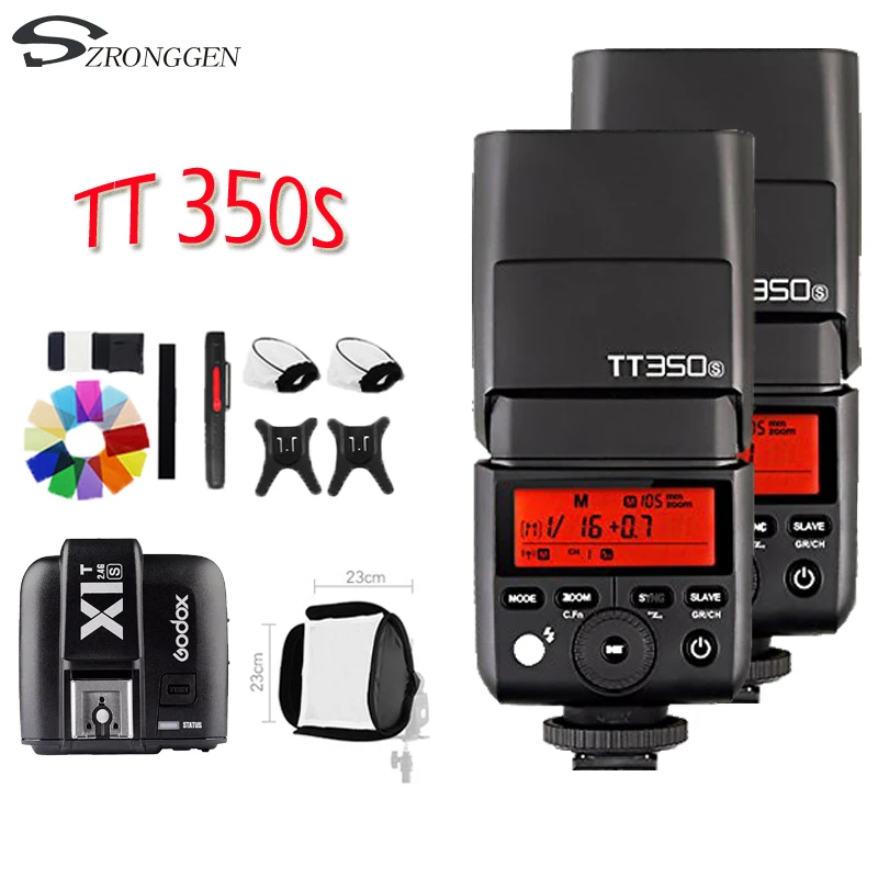 Беспроводная вспышка Godox 2 * TT350S Thinklite 4G TTL для камеры SONY + X1T S EOS 5D 6D 70D 80D 760D 60D 700D 100D M5 M3