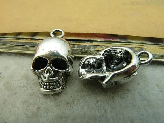 

10Pcs Antique Silver Skull Charm DIY Jewelry Making