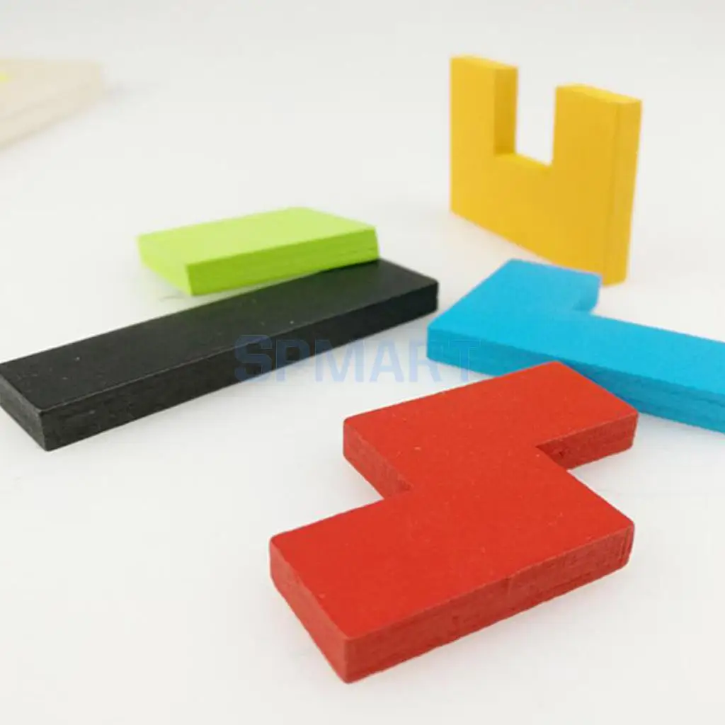 Красочные деревянные тетрис Puzzle игрушки Логические игры детей, развивающие игрушки