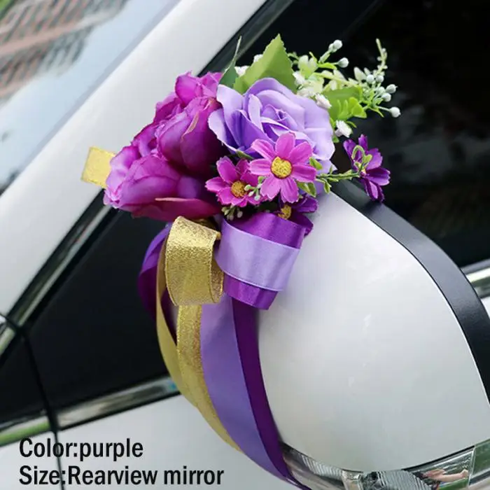 «Лучшее» свадебное украшение автомобиля цветок дверные ручки зеркало заднего вида Декоративные искусственные цветы 889