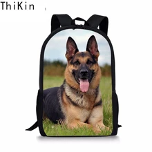 Тикин школьный рюкзак для женщин милый 3D немецкая овчарка печатные школьные сумки для подростков мальчиков Bookbag дорожные рюкзаки рюкзак