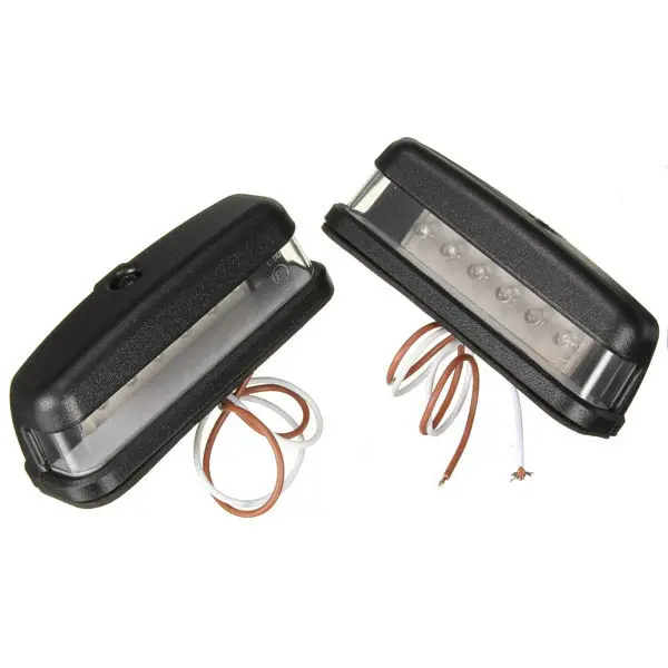 2 pcs 10 30V 6 LED Rear License Number Plate Light Lamp Truck Caravan Trailerin License Plate