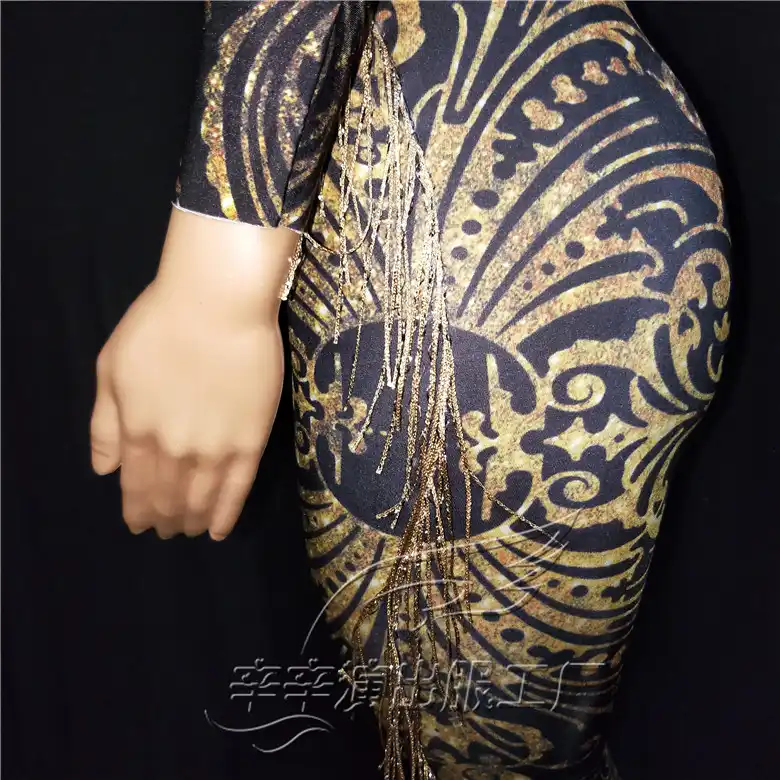 gold fringe jumpsuit