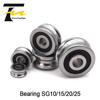 

WaveTopSign U Deep Groove Ball Bearings SG10 SG15 SG20 SG25 Double Row Miniature Pulley Steel 5pcs