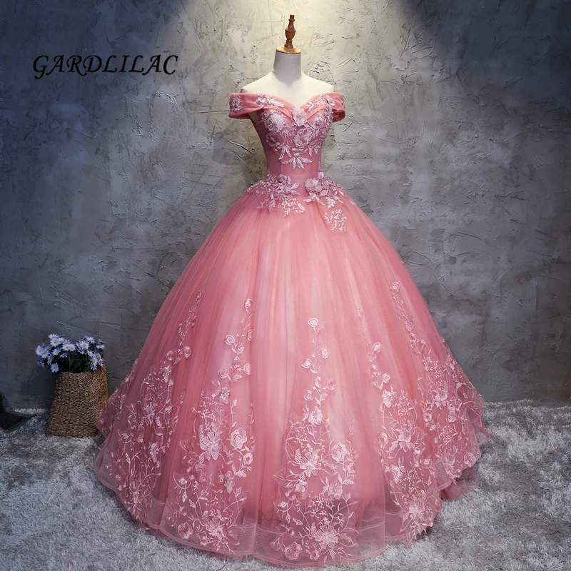 

2019 New Cameo Brown Quinceanera Dresses Tulle With Lace Appliques Masquerade Ball Gown Sweet 16 Dress Vestidos De 15 Anos