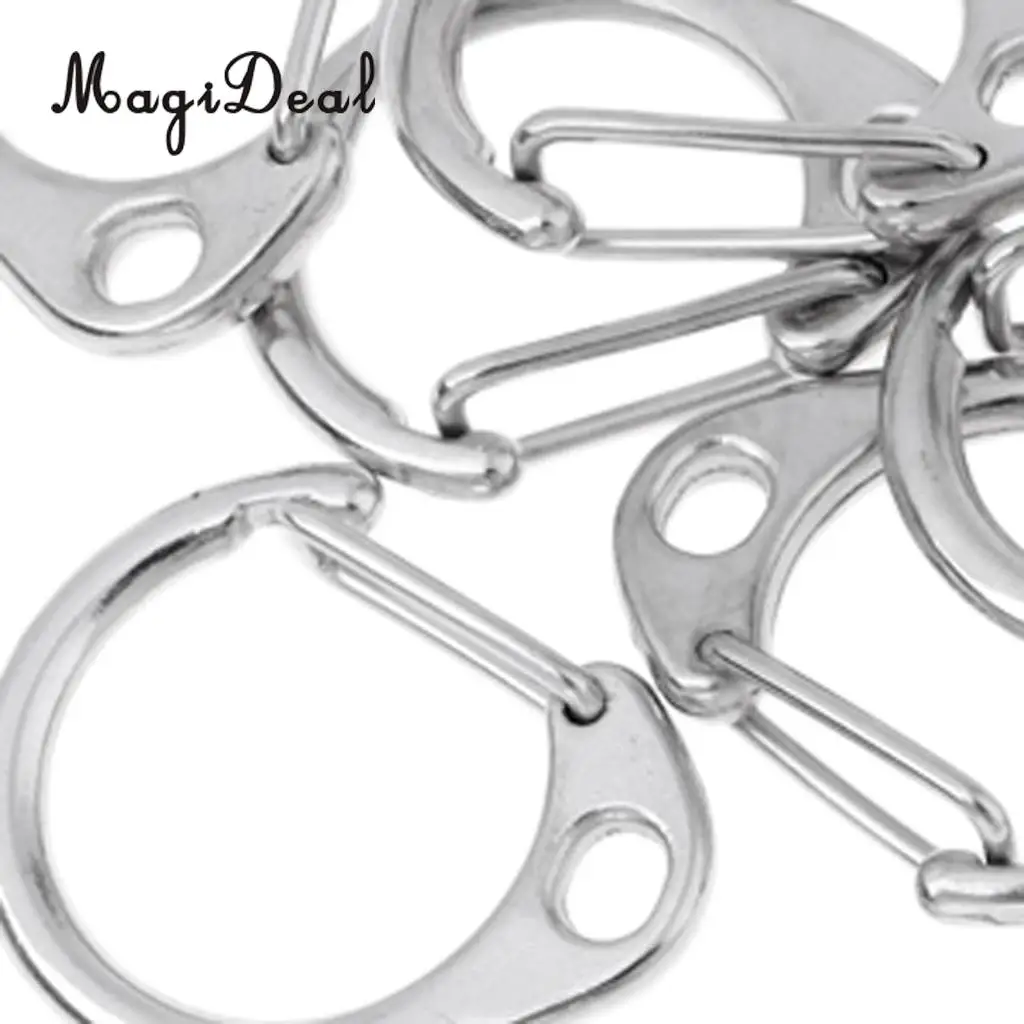 10PCS Keychain Carabiner Clip Metal D-Ring Locking Snap Hook Clasp Backpack Bag Accessories Outdoor Camping Hiking Hardware