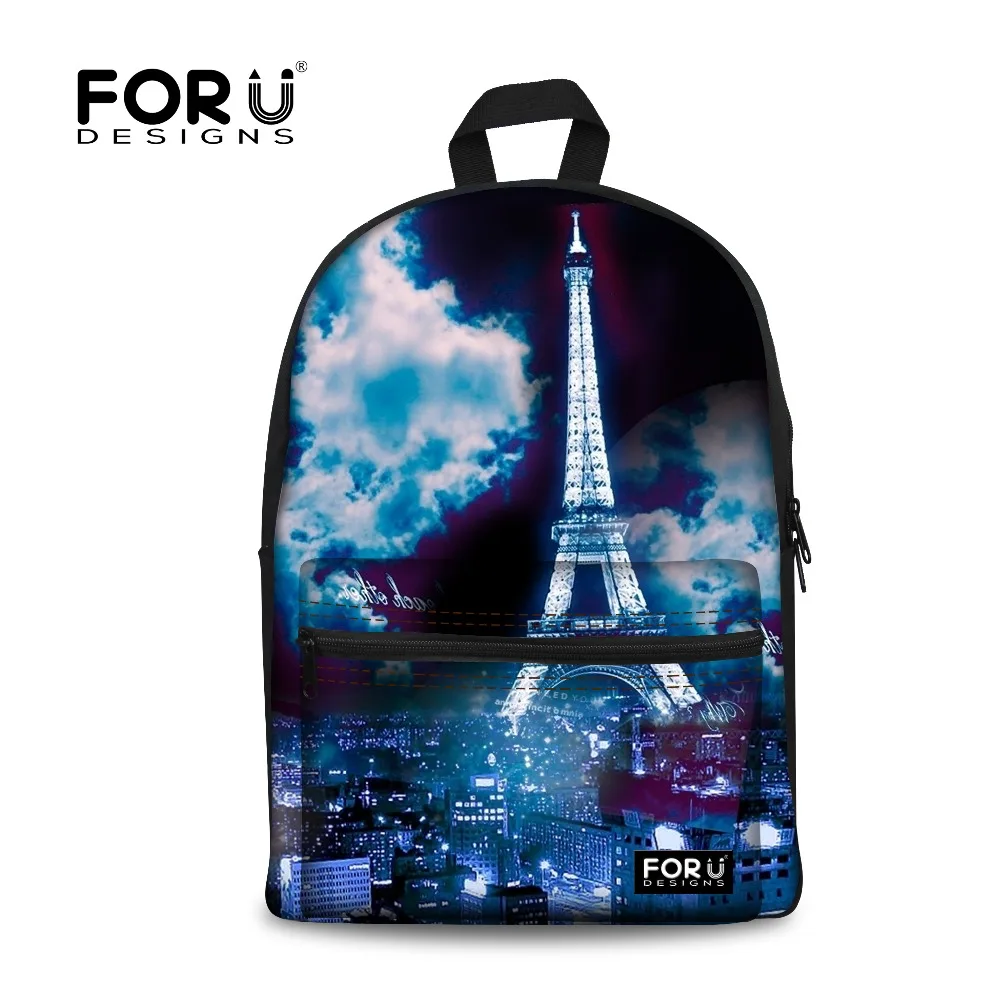 FORUDESIGNS/Париж Эйфелева башня печать рюкзак для девочек подростков школьные