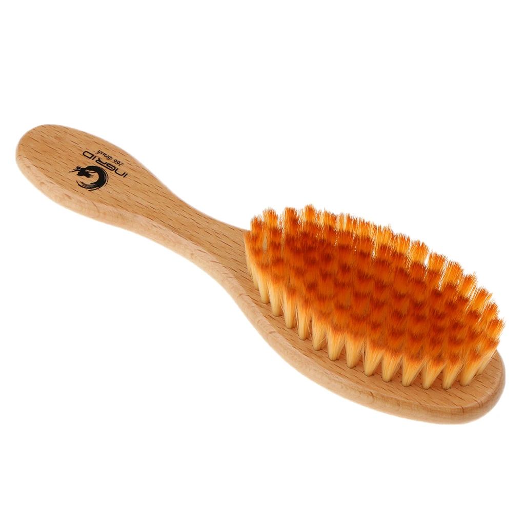Ultra Soft Baby Hair Brush Comb Wooden Handle for Newborn Toddler Infant Hairbrush Neck Face Duster Brush
