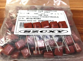 

100% New and original CBB film capacitor 225 2.2UF 50V ECQV1H225JL foot7.5MM