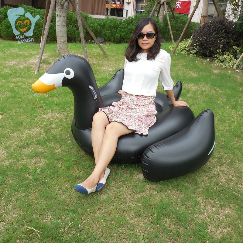 

150cm Adult/Child Inflatable Black Swan Pool Inflatable Ride-on Duck Toys Swimming Floats Water Beach Mattress Raft Boia Piscina