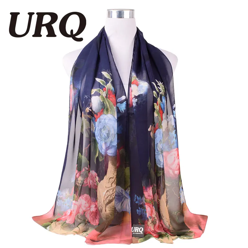 2016 New Design Flowers Chiffon Scarf for Women Polyester Silk Scarf Scarves...