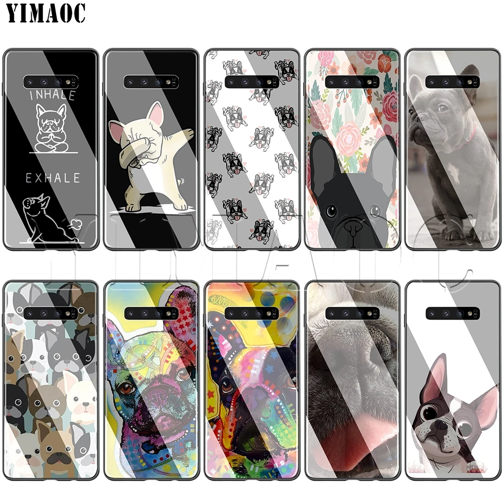 

YIMAOC French Bulldog Dog Glass Case for Samsung Galaxy S7 S8 S9 S10 Note 8 9 10 Plus A50 A10 A70 A20