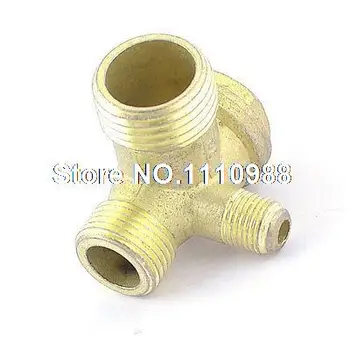 

18mm Hex Head 3 Way Brass Air Compressor Check Valve Gold Tone
