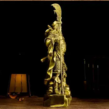 

23'' brass copper home feng shui worship Buddha Dragon Guan Gong Bodhisattva