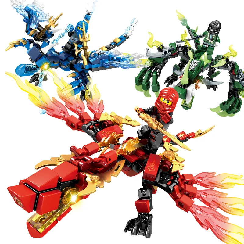 Blocos de Tribebuilding Brinquedos para Crianças Dragão Compatível Técnica Iluminar Tijolos Faça Você Mesmo Presentes 115-142 Pçs 4 115-142 pçs dragão blocos de tribebuilding compatível