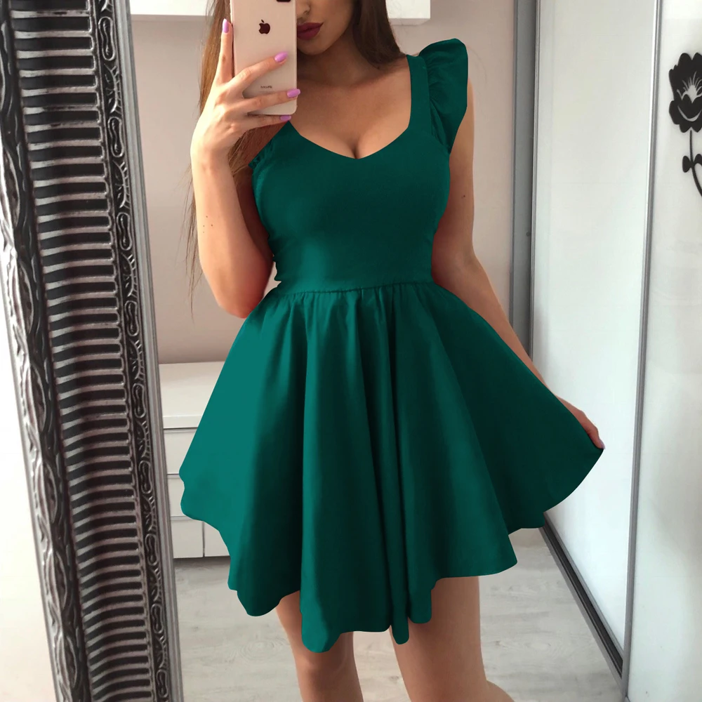 AvoDovA женское летнее Клубное платье с оборками 2019 модное сексуальное v образным