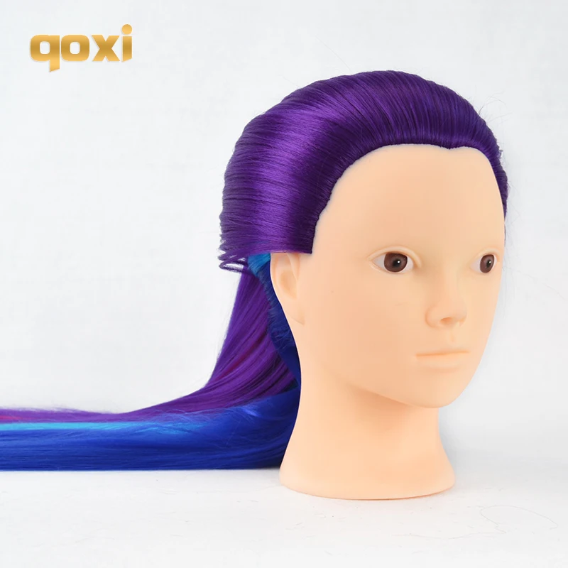  Qoxi Professional training heads with long thick hairs practice Hairdressing mannequin makeup dolls