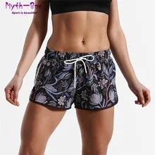 Летние женские пляжные шорты воды спортивные штаны цветочный принт Femme бег мини Plage шорты для женщин быстросохнущая свободные Плавание Серфинг доска плавание