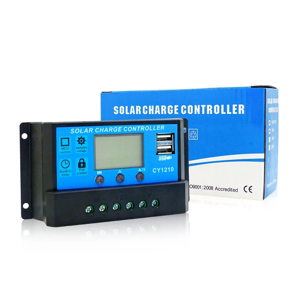

AT1026 Solar Controllers Automatic Tracking Equipment Charge Home Regulator LCD Display Protect Battery