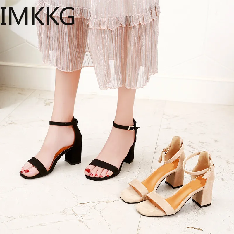 

Gladiator Sandals Summer Office High Heels Shoes Woman Buckle Strap Pumps Casual Women Shoes Q00149